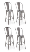 Set 4 scaune de bar din metal Loft Minnesota Gri, l42,5xA42,5xH117 cm