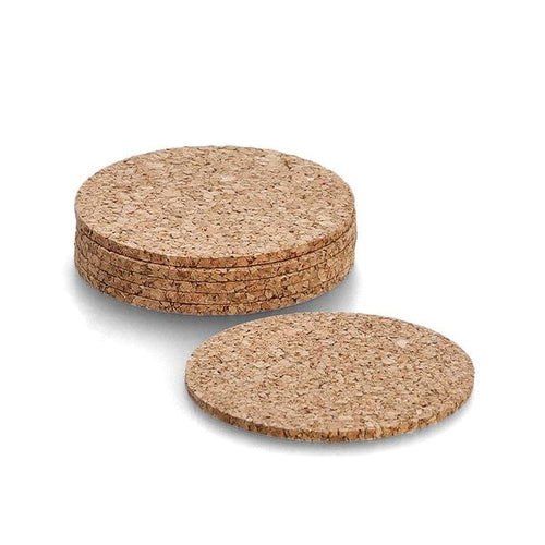 Set coastere din pluta, Coast Round Natural, 6 piese, Ø9,5 cm