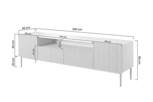 Set de mobila living din pal, MDF si metal, 3 piese, Nicole Golden Alb / Auriu (6)