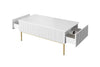 Set de mobila living din pal, MDF si metal, 3 piese, Nicole Golden Alb / Auriu (8)