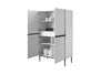 Set de mobila living din pal, MDF si metal, 4 piese, Nicole Alb / Negru (2)