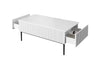 Set de mobila living din pal, MDF si metal, 4 piese, Nicole Alb / Negru (5)