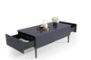 Set de mobila living din pal, MDF si metal, 4 piese, Nicole Bleumarin / Negru (5)