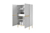 Set de mobila living din pal, MDF si metal, 4 piese, Nicole Golden Big Alb / Auriu (2)