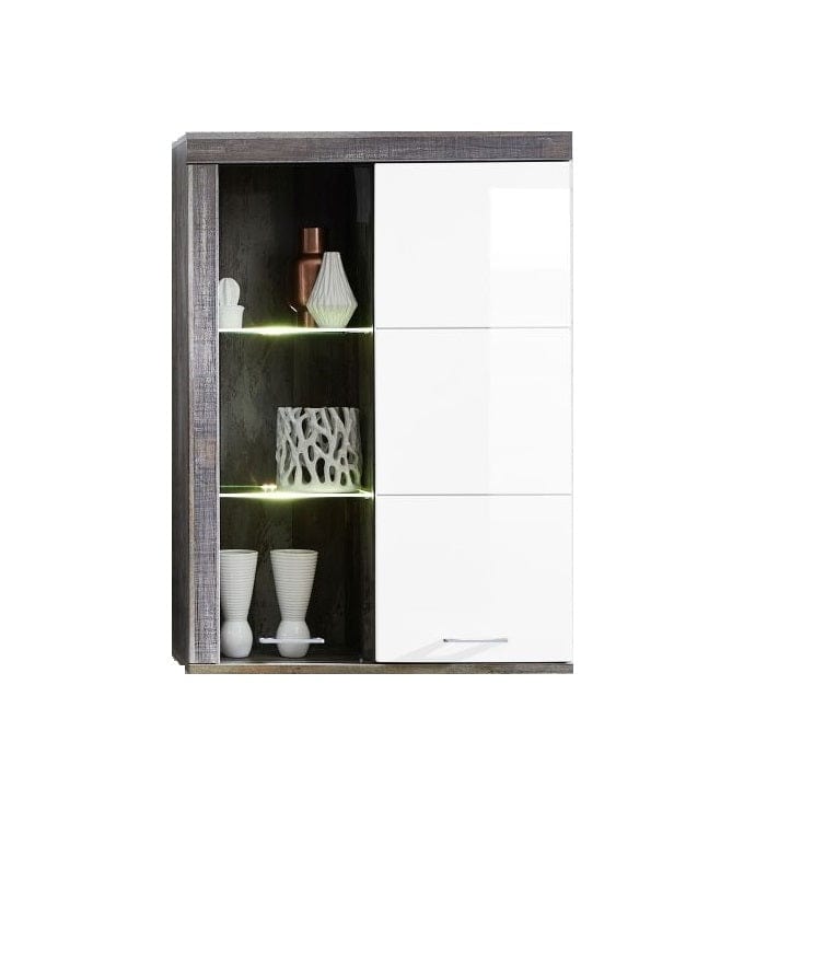 Innostyle Set de mobila living din pal si MDF, 4 piese Krone I Alb / Natur