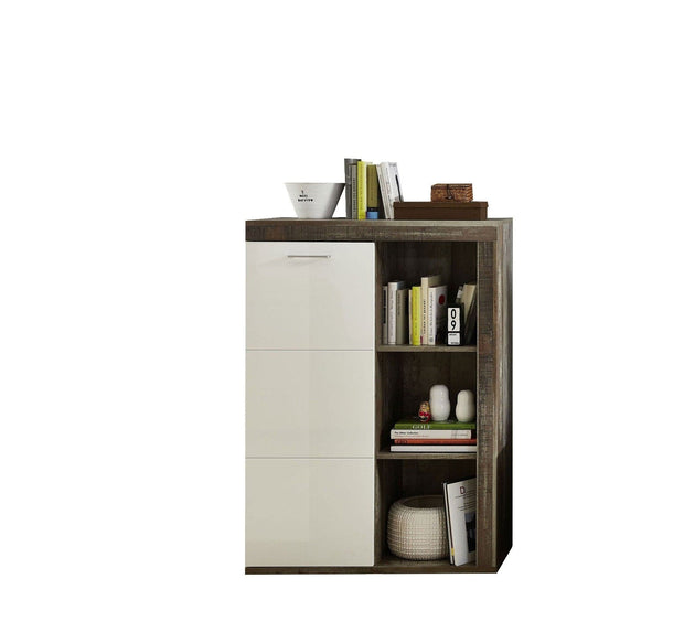 Innostyle Set de mobila living din pal si MDF, 4 piese Krone II Alb / Natur