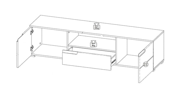 Set de mobila living din pal si MDF, 5 piese Gabrielle II Alb (2)