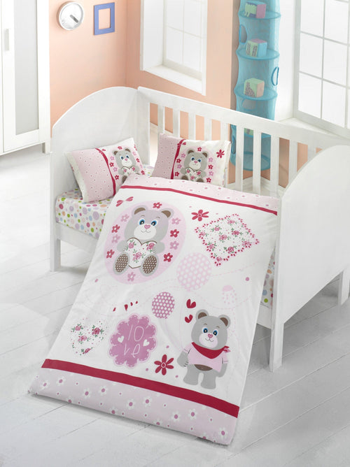 Set lenjerie pentru copii, din bumbac, 4 piese, Baby Love Multicolor, 100 x 150 cm