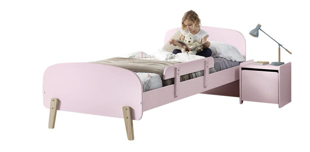 Set Mobila dormitor din lemn de pin si MDF, pentru copii 5 piese Kiddy Roz, 200 x 90 cm (1)