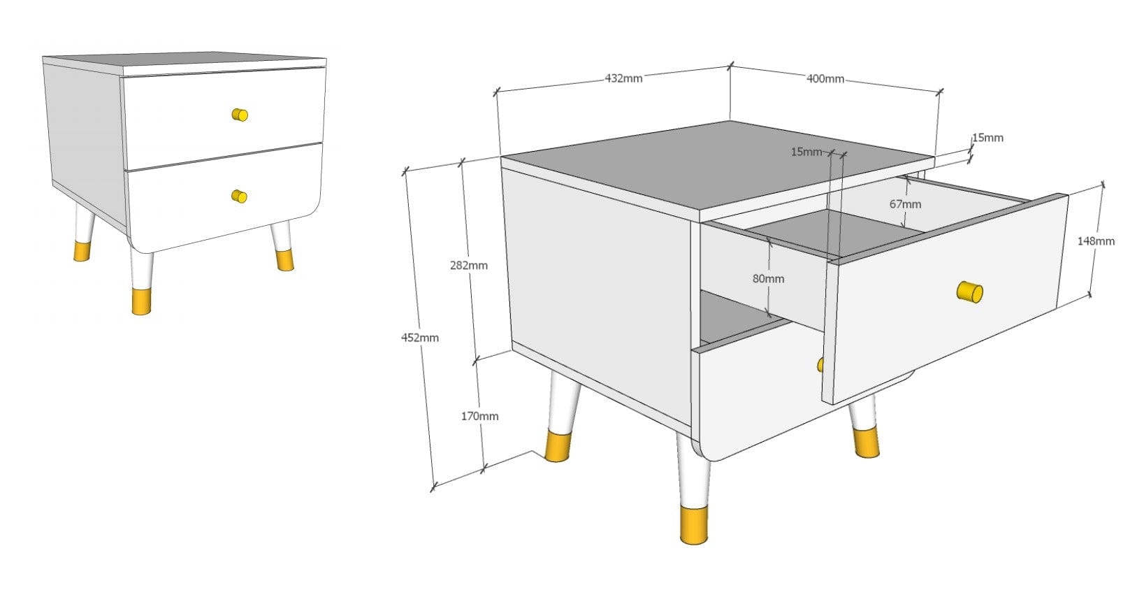 Set Mobila dormitor din pal si MDF, pentru copii 2 piese Billy Roz, 200 x 90 cm (6)