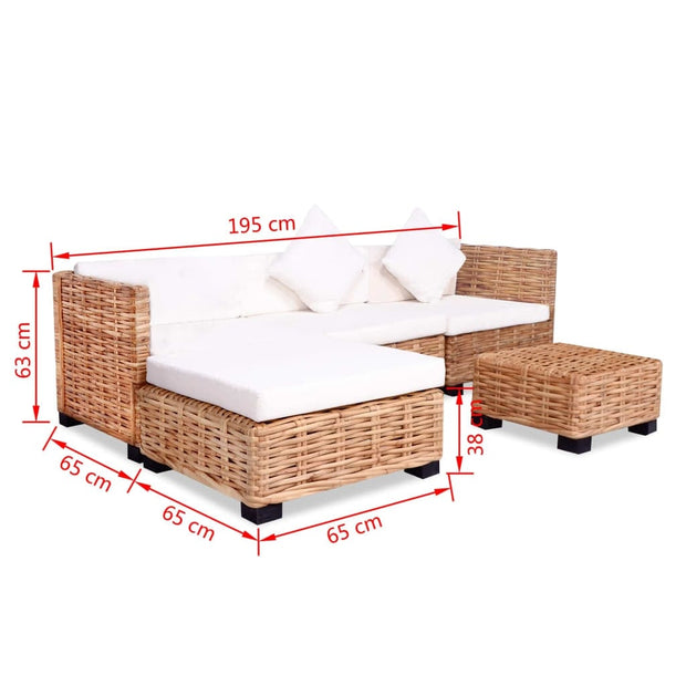 Set mobilier modular pentru gradina / terasa, Kirk Natural / Alb (9)