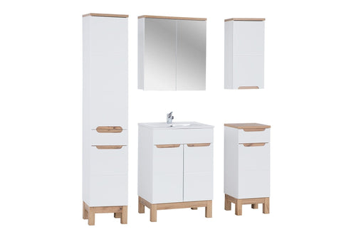 Set Mobilier pentru baie, 6 piese, Bali White