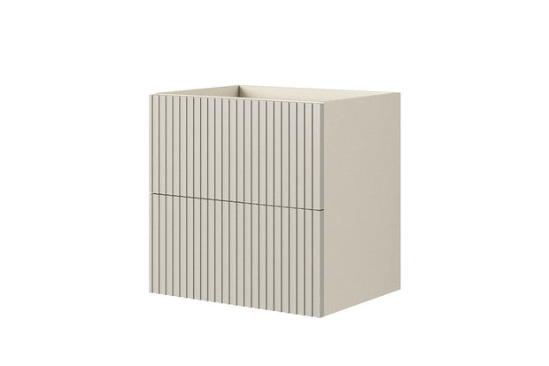 Set Mobilier pentru baie, din pal si MDF, 6 piese, 60 cm, Nicole Crem / Auriu (4)