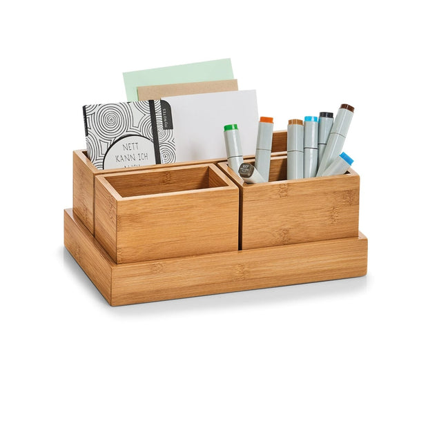 Set Organizator pentru accesorii de birou, Bamboo, 4 piese, l28xA17,7xH11 cm (3)