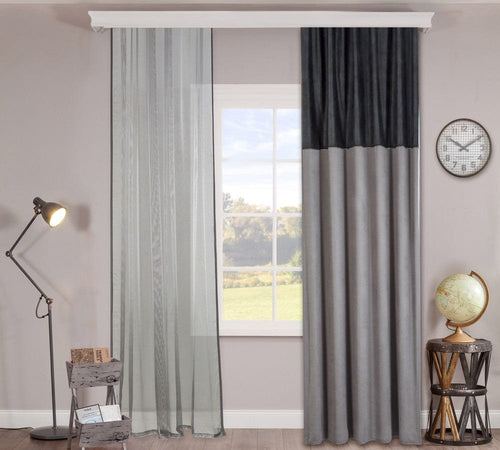 Cilek Set perdea si draperie pentru copii Dark Metal Grey / Black