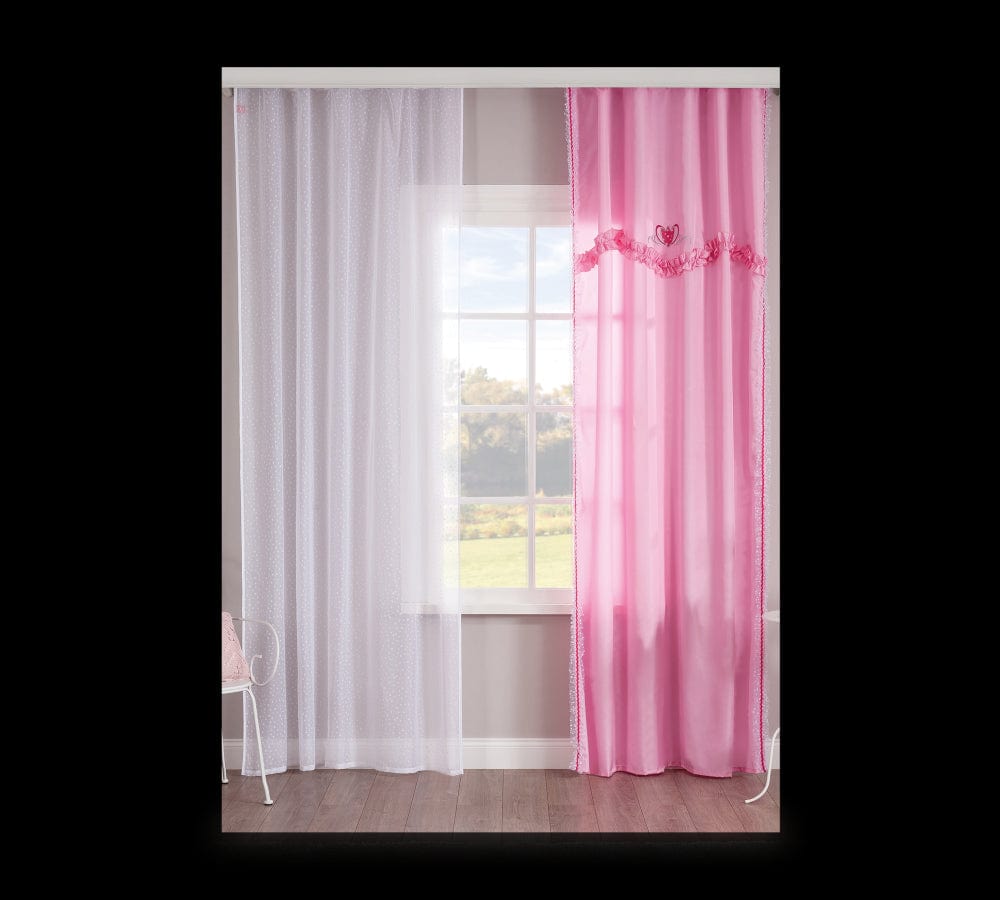 Cilek Set perdea si draperie pentru copii Rosa White / Pink