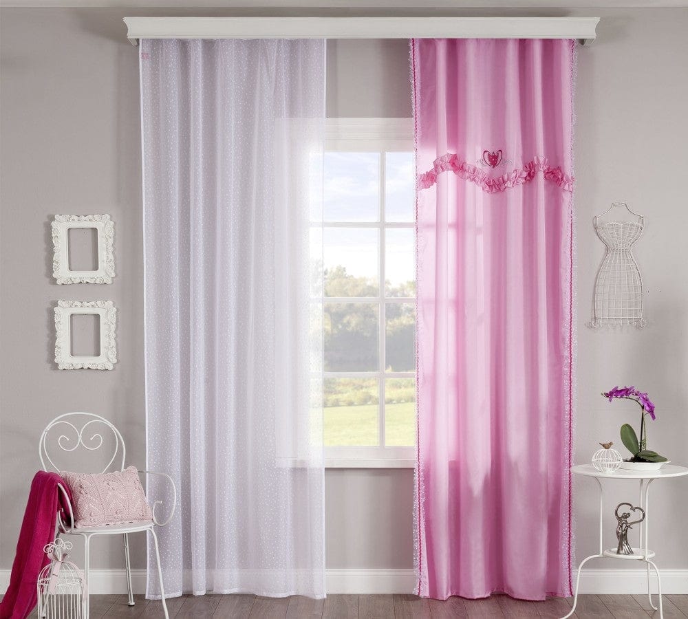 Cilek Set perdea si draperie pentru copii Rosa White / Pink