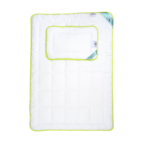 AMZ 120 x 90 cm Set perna si pilota pentru copii, din DreamFill, Antialergic Babies Panda Bamboo Alb