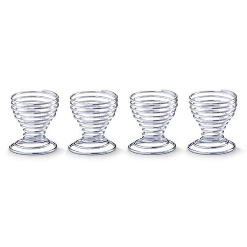 Set suport pentru oua, din metal, Spring Crom, 4 bucati, Ø5xH5,5 cm