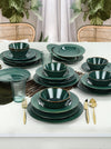 Asir Set vesela din ceramica, Elegant Verde Inchis, 24 piese