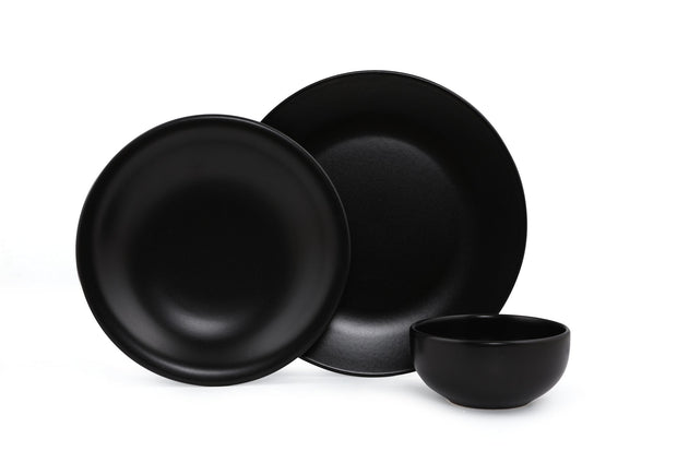 Set vesela din ceramica, Tyo Negru, 12 piese (1)