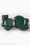 Asir Set vesela din ceramica, Zumrut Verde Inchis, 24 piese