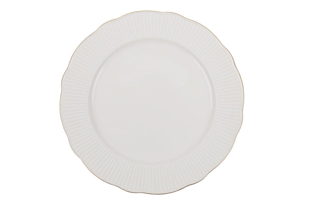 Asir Set vesela din portelan, Bainy Dinner Alb / Auriu, 24 piese