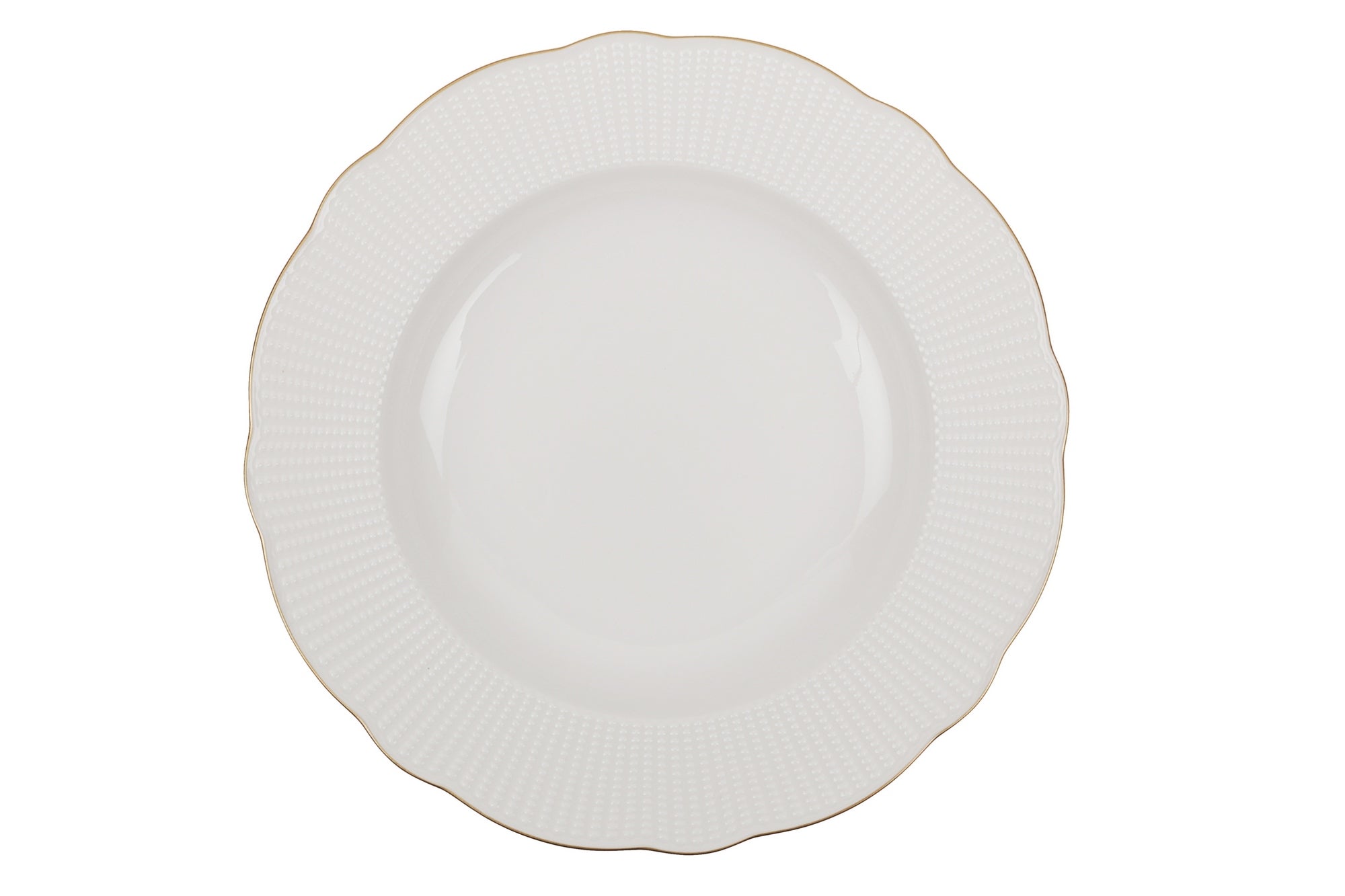 Set vesela din portelan, Bainy Dinner Alb / Auriu, 24 piese (12)