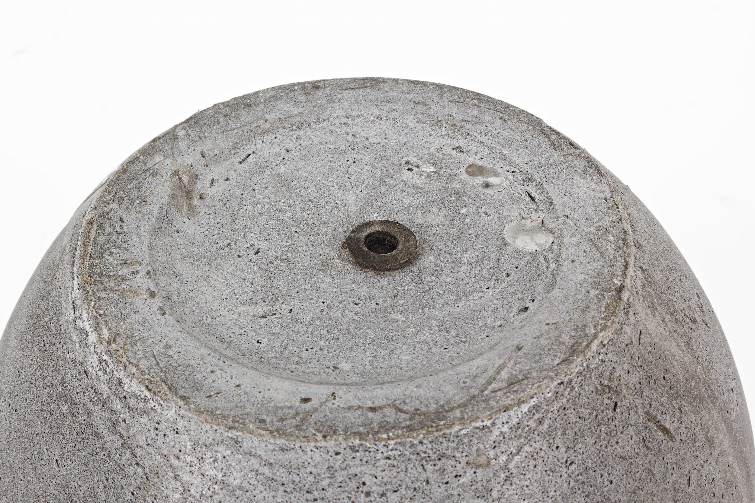 Set 2 ghivece din fibra de sticla si argila, Cement Spheric Gri, Ø50xH40 / Ø36xH32 cm (2)