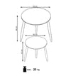 Set 2 mese de cafea din MDF si metal, Mentor II Stejar Auriu / Negru, Ø59xH48 / Ø40xH41 cm (6)