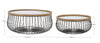 Set 2 mese de cafea din sticla, lemn de brad si metal Shila Round Transparent / Natural / Negru, Ø100xH43 / Ø80xH35 cm (6)