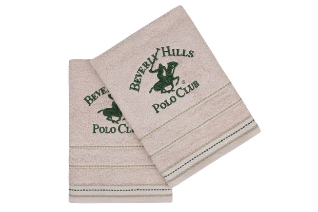 Set 2 prosoape baie din bumbac, Beverly Hills Polo Club 403 Bej, 50 x 90 cm (1)