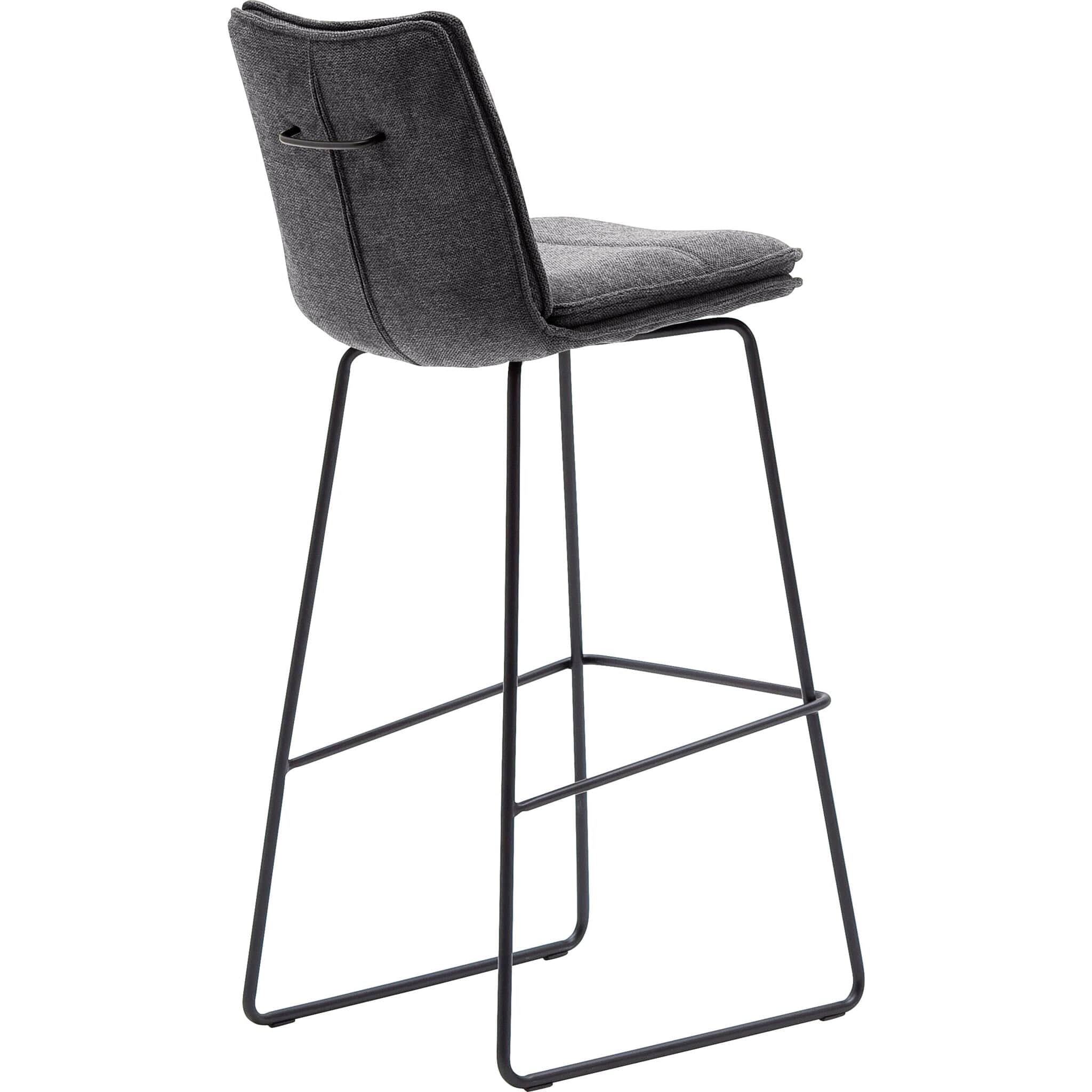 Set 2 scaune de bar rotative tapitate cu stofa si picioare metalice, Hampton Antracit / Negru, l45xA54xH110 cm (3)