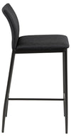 Set 2 scaune de bar tapitate cu stofa si picioare metalice Demina Small Gri inchis / Negru, l41,5xA48,5xH90,5 cm (3)