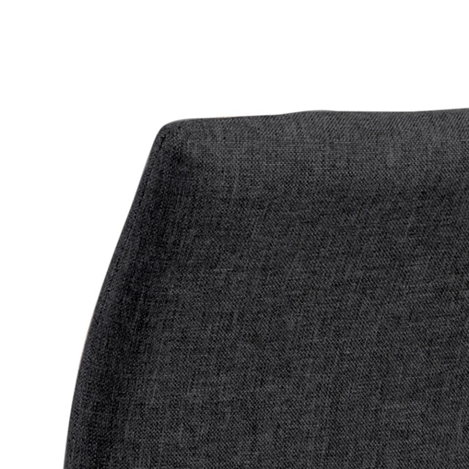 Set 2 scaune de bar tapitate cu stofa si picioare metalice Demina Small Gri inchis / Negru, l41,5xA48,5xH90,5 cm (6)