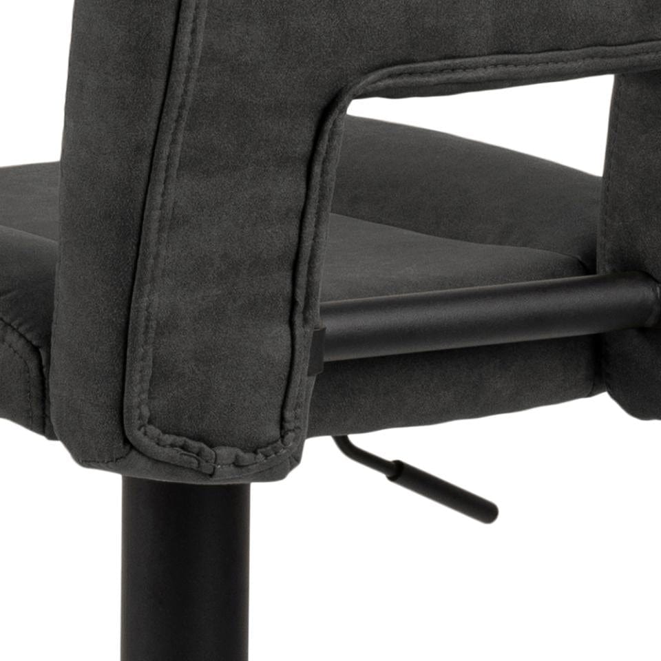 Set 2 scaune de bar tapitate cu stofa si picior metalic Sylvia Antracit / Negru, l41,5xA52xH115 cm (6)