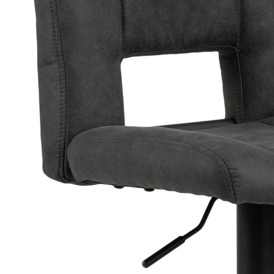 Set 2 scaune de bar tapitate cu stofa si picior metalic Sylvia Antracit / Negru, l41,5xA52xH115 cm (4)