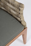 Set 2 scaune de terasa din metal si lemn de tec, Keilani Gri / Natural, l60xA58,5xH85 cm (10)