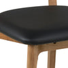 Set 2 scaune din lemn tapitate cu piele ecologica Taxi Negru / Stejar, l45xA49xH84 cm (7)