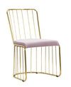 Set 2 scaune din metal, tapitate cu stofa Celeste Rose / Auriu, l47xA56xH82 cm