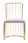 Set 2 scaune din metal, tapitate cu stofa Celeste Rose / Auriu, l47xA56xH82 cm (1)