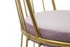 Set 2 scaune din metal, tapitate cu stofa Celeste Rose / Auriu, l47xA56xH82 cm (6)