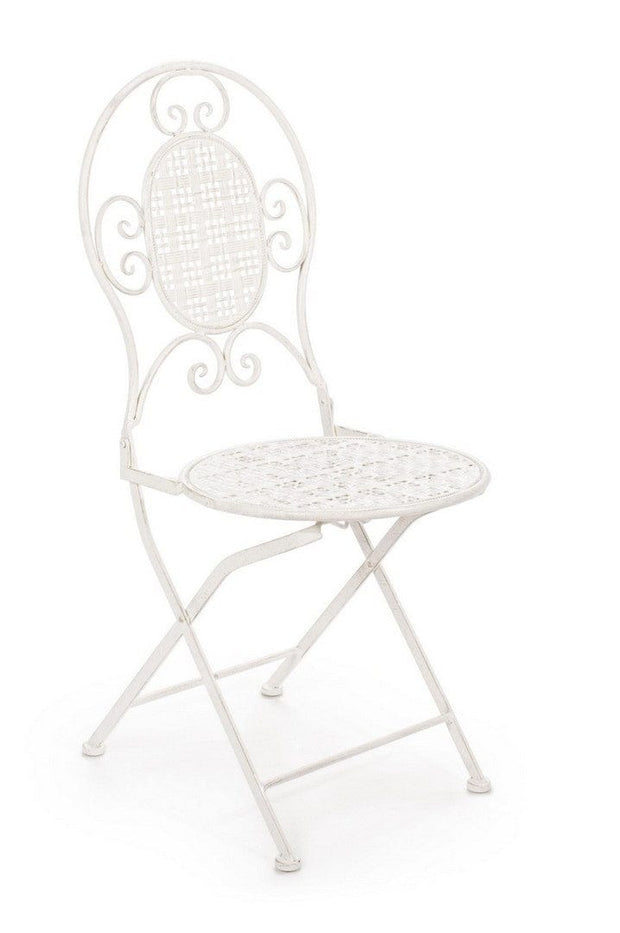 Set 2 scaune pliabile de gradina / terasa din metal Emily Alb, l40xA40xH94 cm (2)