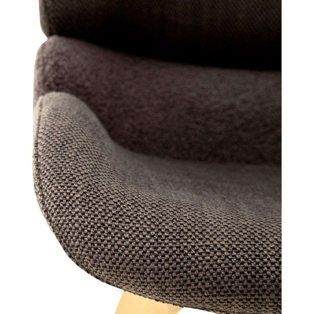 Set 2 scaune rotative tapitate cu stofa si picioare din lemn, Henderson Cappuccino / Stejar, l52xA65xH85 cm (6)