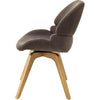 Set 2 scaune rotative tapitate cu stofa si picioare din lemn, Henderson Cappuccino / Stejar, l52xA65xH85 cm (5)