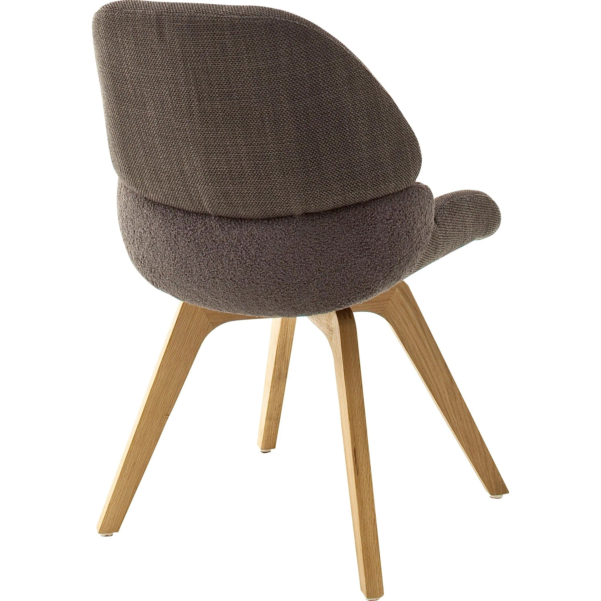 Set 2 scaune rotative tapitate cu stofa si picioare din lemn, Henderson Cappuccino / Stejar, l52xA65xH85 cm (4)