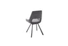Set 2 scaune rotative tapitate cu stofa si picioare metalice, Bayoe Gri / Negru, l54xA60xH90 cm (1)