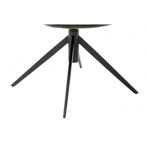 Set 2 scaune rotative tapitate cu stofa si picioare metalice, Denia Cappuccino / Negru, l60xA64x87 cm (4)