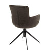 Set 2 scaune rotative tapitate cu stofa si picioare metalice, Denia Cappuccino / Negru, l60xA64x87 cm (3)