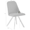 Set 2 scaune rotative tapitate cu stofa si picioare metalice, Elara A Gri / Crom, l47xA55xH87 cm (3)